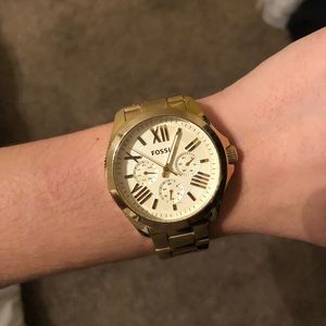 Gold Fossil Watch
